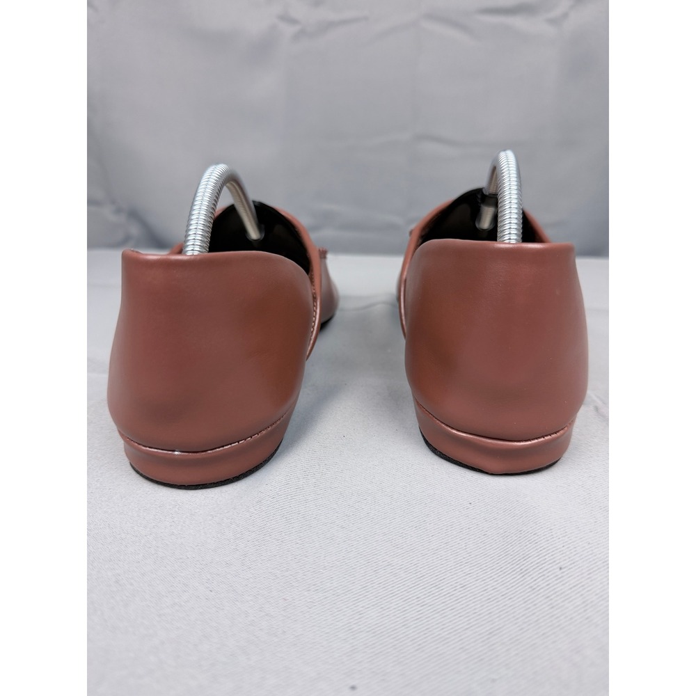LB Evans 2198 Mens Brown Leather Moc Toe Slip On Slippers House Shoes 9EEE - Picture 6 of 8